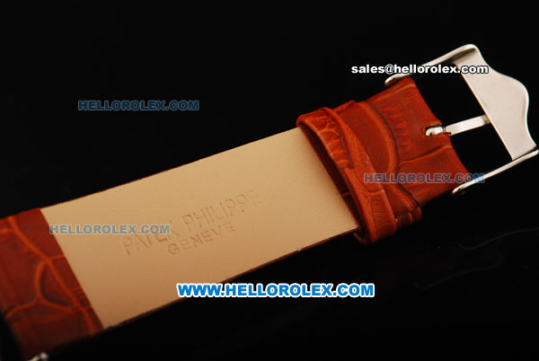 Patek Philippe Calatrava Quartz Movement with Steel Case and Leather Strap - Click Image to Close
